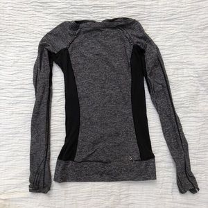 Lululemon Long Sleeve Grey and Black Top